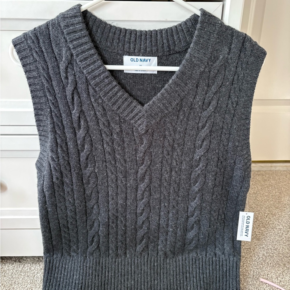 Old Navy Charcoal Knit Vest